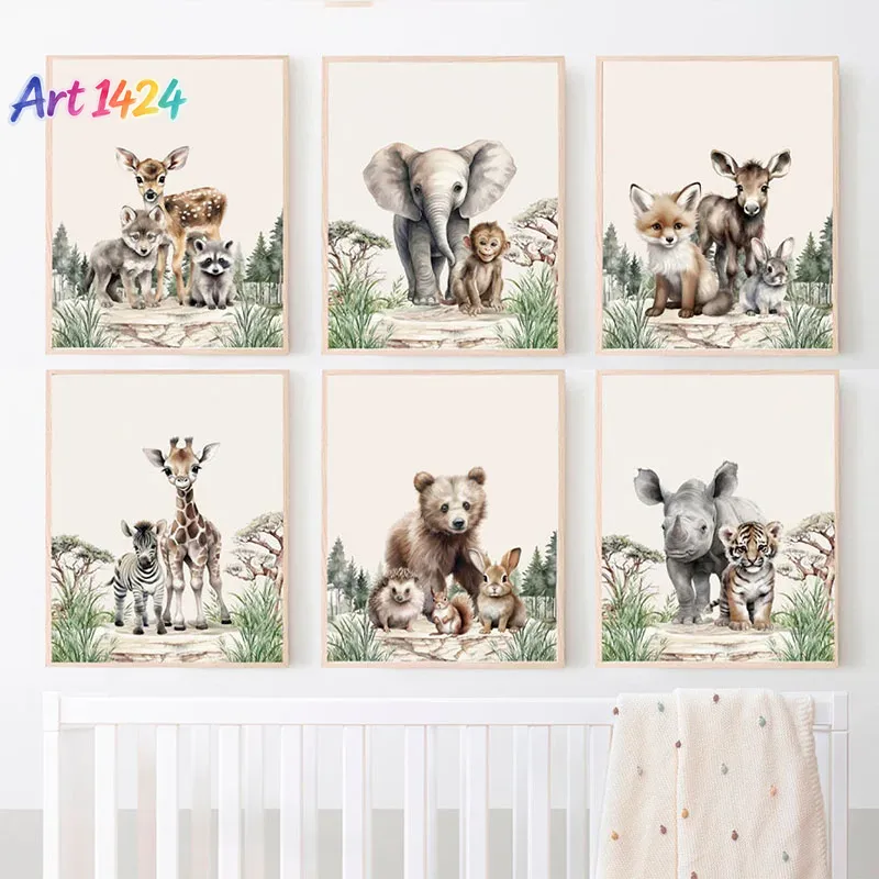 Baby Nursery Frames - 1 buah (tanpa bingkai) Lukisan Kanvas