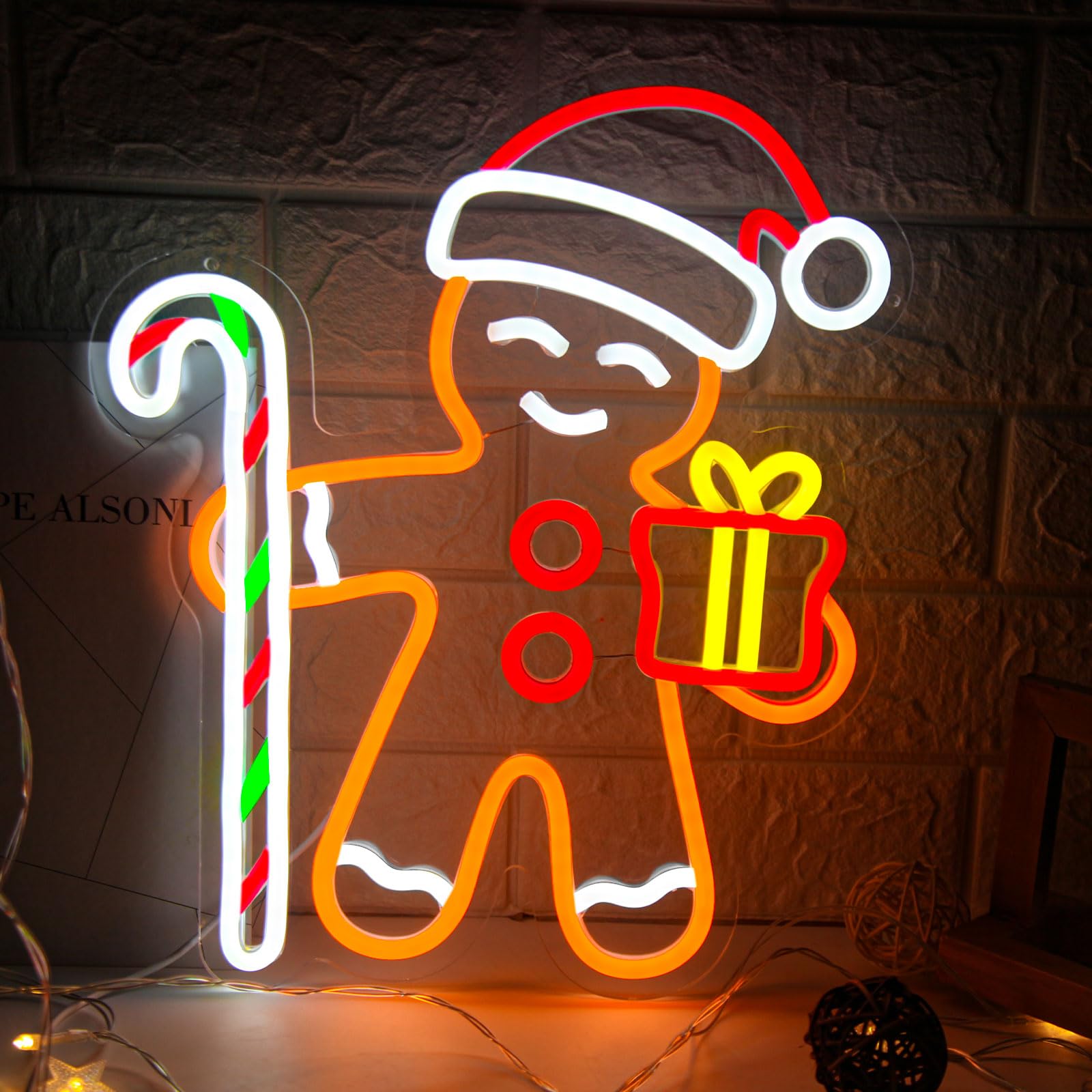 Baby Nursery Wall Lights - Lampu Neon LED Gingerbread Man untuk