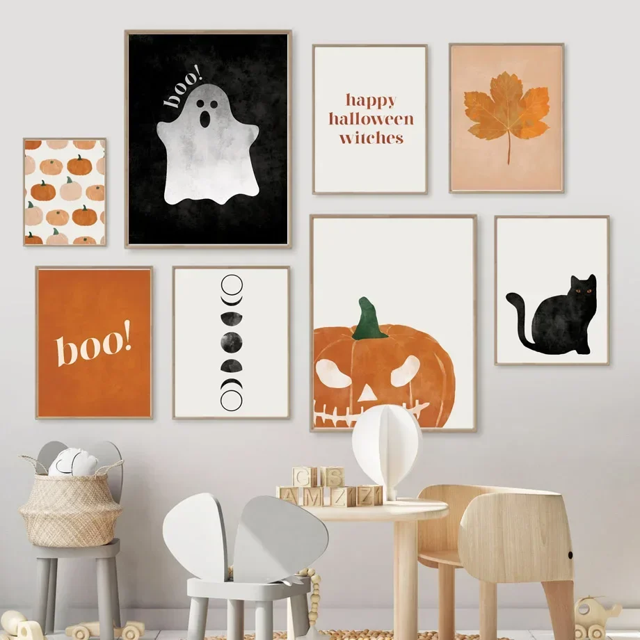 Baby Nursery Decor Girl - Lukisan Kanvas Seni Dinding Labu Jiwa